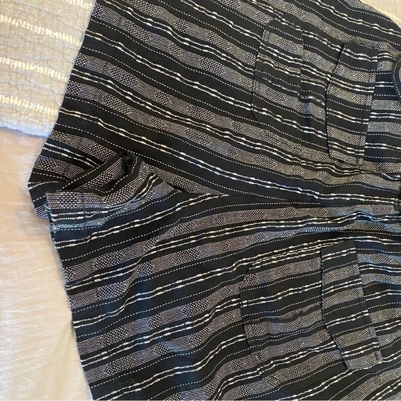 Ana A New Approach Womens SZ XXL Linen Blend Black Stripe Hi Rise Belted Shorts - Picture 7 of 7